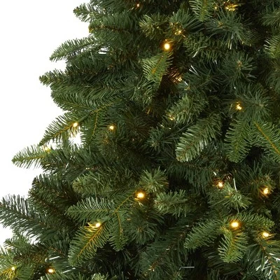 7ft Nearly Natural Pre-Lit LED Grand Teton Spruce Flat Back Artificial Christmas Tree Clear Lights 4 7ft Nearly Natural Pre-Lit LED Grand Teton Spruce Flat Back Artificial Christmas Tree Clear Lights - Image 2