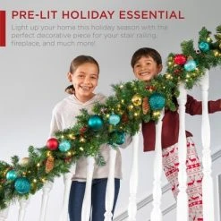 Best Choice Products 9ft Pre-Lit Pre-Decorated Garland w/ PVC Branch Tips, 50 Lights, Pine Cones, Berries -Northlight Christmas Store GUEST 46b165c7 67f0 486e 83c4 68e498c0efb7