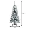 Costway 4.5Ft Pre-lit Snow Flocked Artificial Pencil Christmas Pine Tree w/150 LED Light 1 Costway 4.5Ft Pre-lit Snow Flocked Artificial Pencil Christmas Pine Tree w/150 LED Light -Northlight Christmas Store GUEST 471ee408 a3c7 44de a93c 09103ecdb8fe