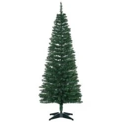 HOMCOM 5' Tall Pre-Lit Slim Noble Fir Artificial Christmas Tree with Realistic Branches, 110 Warm White LED Lights and 294 Tips, Green -Northlight Christmas Store GUEST 471f44e1 1020 45a5 ab0d ed4cd08287bb