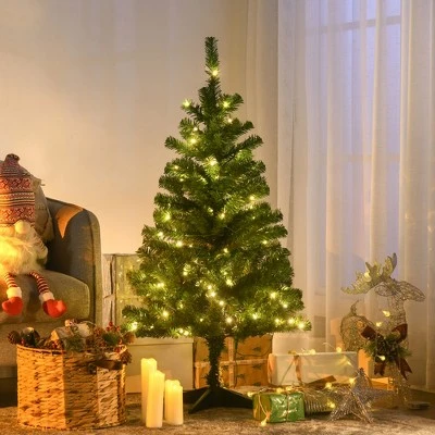 HOMCOM Prelit Artificial Christmas Tree Holiday Decoration with Warm White or Colorful LED Lights 3 HOMCOM Prelit Artificial Christmas Tree Holiday Decoration with Warm White or Colorful LED Lights