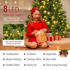 Costway 6ft Pre-Lit Artificial Hinged Christmas Tree w/8 Modes LED Lights and Foot Pedal 17 Costway 6ft Pre-Lit Artificial Hinged Christmas Tree w/8 Modes LED Lights and Foot Pedal -Northlight Christmas Store GUEST 479df1a8 52cc 4d53 96c8 23efdcb93ffc
