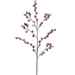 Allstate Floral 40"Bright Red Glittered Iced Holly Berries Artificial Christmas Spray