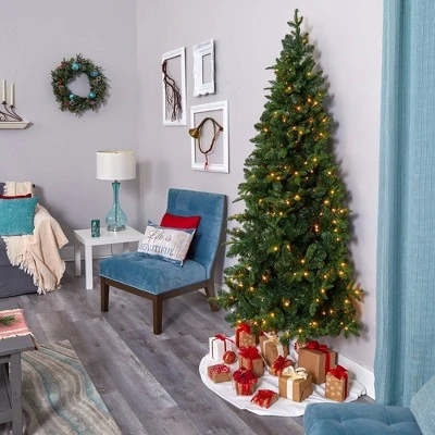 7ft Nearly Natural Pre-Lit LED Grand Teton Spruce Flat Back Artificial Christmas Tree Clear Lights 9 7ft Nearly Natural Pre-Lit LED Grand Teton Spruce Flat Back Artificial Christmas Tree Clear Lights - Image 7