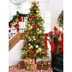 LuxenHome 7Ft Pre-Lit LED Artificial Slim Pine Christmas Tree -Northlight Christmas Store GUEST 47ced886 bfad 4e8b 855b ac7731ca6f84