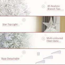 HOMCOM Tall Pre-Lit Douglas Fir Tabletop Artificial Christmas Tree with Realistic Branches, Fiber Optic LED Lights and Tips -Northlight Christmas Store GUEST 47f924a5 eac9 4c33 9b46 1fe360236cb1