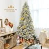 Tangkula 9ft Snow Flocked Christmas Tree 1498 Premium Hinged Tips Artificial Unlit Tree