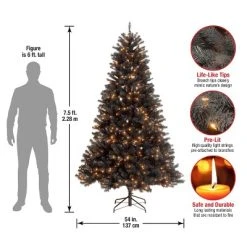 National Tree Company 7.5 ft Pre-Lit Artificial Full Christmas Tree, Black, North Valley Spruce, White Lights, Includes Stand 8 National Tree Company 7.5 ft Pre-Lit Artificial Full Christmas Tree, Black, North Valley Spruce, White Lights, Includes Stand -Northlight Christmas Store GUEST 482fa7d3 7a7c 4b18 b111 77558444e050