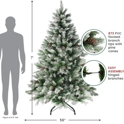 Northlight 7' Flocked Angel Pine Artificial Christmas Tree - Unlit 3 Northlight 7' Flocked Angel Pine Artificial Christmas Tree - Unlit