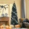 HOMCOM Artificial Christmas Tree with Stand, Xmas Pencil Tree with Halloween Style, Holiday Home Indoor Decoration for Party, Black -Northlight Christmas Store GUEST 48568fc3 cef7 49c2 950c 322eec56d987
