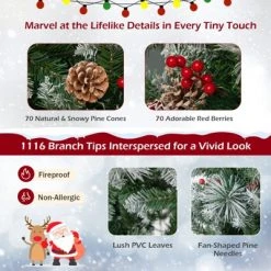 Costway 7 FT Pre-Lit Artificial Christmas Tree Hinged with Pine Needles 400 LED Lights -Northlight Christmas Store GUEST 486015dc 67fb 44ec a868 2ed22fb950f9