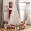 Best Choice Products Premium White Hinged Artificial Christmas Pine Tree w/ Branch Tips, Metal Base
