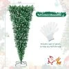 Tangkula 7.5FT Pre-lit Upside Down Christmas Tree, Artificial Tree w/400 Warm White LED Lights & 8 Lighting Modes, Snowy Inverted Christmas Tree