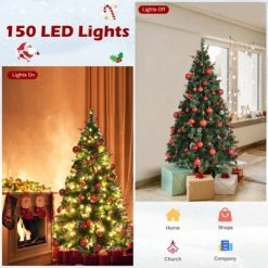 Tangkula Pre-lit Artificial Christmas Tree Includes LED Lights & Branch Tips -Northlight Christmas Store GUEST 4af1f336 6f08 4e58 a5e5 c3319d6a5e46