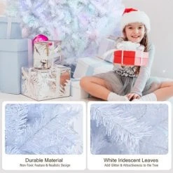 Costway 7ft White Iridescent Tinsel Artificial Christmas Tree with 1156 Branch Tips -Northlight Christmas Store GUEST 4bf68431 e093 42df 8327 a783e2f283e1