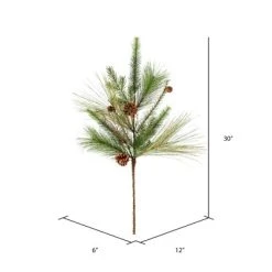 Vickerman 30" Ridgeville Pine Artificial Christmas Spray. Includes 3 sprays per pack.
