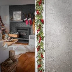 National Tree Company HGTV Home Collection 108" Unlit Artificial Christmas Garland, Mixed Branch Tips, Flexible Vine Base