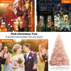 Costway 6ft/7ft Pink Christmas Tree Hinged Full Fir Tree Metal Season -Northlight Christmas Store GUEST 4c6b1766 cbfb 4eb2 942f c169bbed5ab0