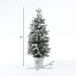 LuxenHome 3Ft Pre-Lit LED Artificial Flocked Fir Christmas Tree with Metal Pot -Northlight Christmas Store GUEST 4c885dd4 40b6 41b6 9ec1 4db8970741c8