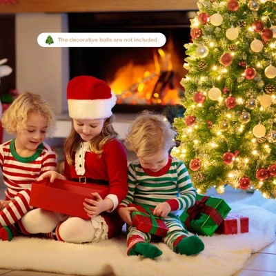 Tangkula 5ft Pre-lit Artificial Christmas Tree Slim Artificial Xmas Tree w/ 250 Replaceable LED Lights & 408 Branch Tips 8 Tangkula 5ft Pre-lit Artificial Christmas Tree Slim Artificial Xmas Tree w/ 250 Replaceable LED Lights & 408 Branch Tips - Image 6