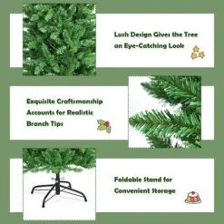 Costway 7Ft Pre-lit Artificial Pencil Christmas Tree Hinged Fir PVC Tree /350 LED Lights -Northlight Christmas Store GUEST 4d1dbaa4 a536 493b a4c2 5b8e39259da5