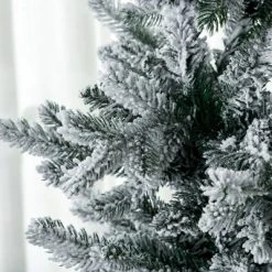 HOMCOM Artificial Christmas Tree Holiday Decoration with Snow Flocked Branches, Auto Open, Steel Base -Northlight Christmas Store GUEST 4d746432 f32d 4201 b0a4 3bd801b2d380