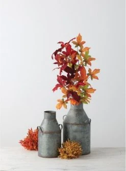 Sullivans Artificial Smilax and Berry 1/2 Orb Decorative Filler 9"H Orange