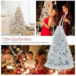 Tangkula 6Ft Hinged Artificial Silver Tinsel Christmas Tree with Metal Stand -Northlight Christmas Store GUEST 4dec999e fea8 4623 8720 a6a00c7364d6