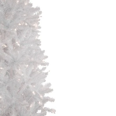 Northlight 7.5' Pre-Lit Rapids White Pine Pencil Artificial Christmas Tree, Clear Lights 4 Northlight 7.5' Pre-Lit Rapids White Pine Pencil Artificial Christmas Tree, Clear Lights - Image 2