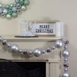 Northlight 6' Shatterproof Ball 3-Finish Silver Splendor Christmas Garland
