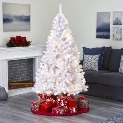6ft Nearly Natural Pre-Lit LED White Artificial Christmas Tree Clear Lights -Northlight Christmas Store GUEST 4f46a6bf 3a28 4391 a29c 581ad271c4f4