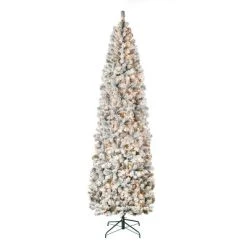 National Tree Company First Traditions Pre-Lit Pencil Slim Flocked Acacia Hinged Artificial Christmas Tree Clear Lights -Northlight Christmas Store GUEST 4f66e906 c5f3 4ada ac3c e1bd1f45a305