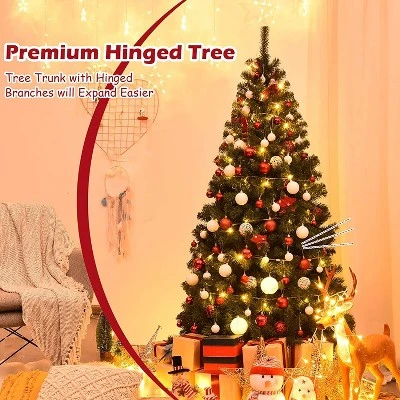 Tangkula Artificial Christmas Tree PVC Hinged Spruce Xmas Tree with Branch Tips 8 Tangkula Artificial Christmas Tree PVC Hinged Spruce Xmas Tree with Branch Tips - Image 6