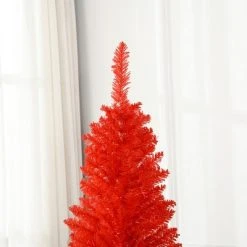 HOMCOM 70.75" Artificial Pencil Christmas Tree, Slim Xmas Tree with 390 Realistic Branch Tips and Plastic Stand -Northlight Christmas Store GUEST 503205e7 4363 4f40 930e 804e075a6479