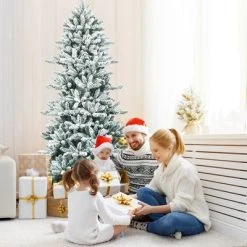 Costway 7Ft Premium Hinged Snow Flocked Slim Artificial Christmas Fir Tree w/ Pine Cones 13 Costway 7Ft Premium Hinged Snow Flocked Slim Artificial Christmas Fir Tree w/ Pine Cones -Northlight Christmas Store GUEST 509fc4f5 e7d0 4a80 84c5 9724c02b3598