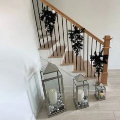 Northlight 20" Pre-lit Decorated Black Pine Artificial Teardrop Christmas Swag, Warm White LED Lights -Northlight Christmas Store GUEST 50d4c385 3856 4ae6 b569 ecc24c7e82a6