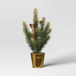 12.5" 3pc Potted Greenery with Berries Christmas Artificial Plant Green/Gold - Wondershop™ -Northlight Christmas Store GUEST 515fbebc 40d4 4101 a572 fb03f0ec9127