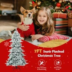 Tangkula 7ft Snow Flocked Fir Artificial Christmas Tree Hinged Decoration Pine Tree -Northlight Christmas Store GUEST 51f4b8dc 04c6 4268 9a23 7e98374f5fe2