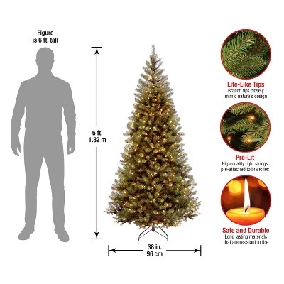 National Tree Company 6 ft Pre-Lit Artificial Slim Christmas Tree, Green, Aspen Spruce, White Lights, Includes Stand 6 National Tree Company 6 ft Pre-Lit Artificial Slim Christmas Tree, Green, Aspen Spruce, White Lights, Includes Stand - Image 4