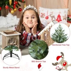 Tangkula Evergreen Artificial Christmas Tree, Mixed PE & PVC Tree Metal Stand Included, Unlit Xmas Tree -Northlight Christmas Store GUEST 54237451 9607 4459 9c81 25849e690311