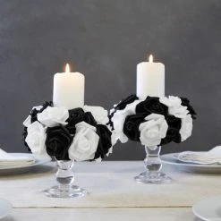 Bright Creations 100 Pack Stemless Foam Flowers, 3 Inch Black and White Roses Artificial for Decorations, Crafts, Wedding Receptions, 50 of Each Color -Northlight Christmas Store GUEST 54433eed a033 4dea bdc3 02069b7931a4