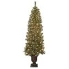 7ft Jeco Inc. Pre-Lit Slim Artificial Christmas Tree with Urn Base -Northlight Christmas Store GUEST 545901f8 f0ff 4528 a547 acaab5a3f8d7