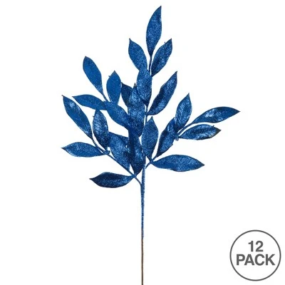 Vickerman 22" Glitter BayLeaf Artificial Christmas Spray 4 Vickerman 22" Glitter BayLeaf Artificial Christmas Spray - Image 2