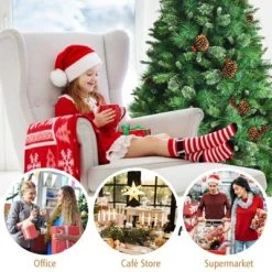Tangkula 7ft Pre-Decorated Holiday Christmas Tree Unlit Artificial Pine Tree w/ Red Berries 18 Tangkula 7ft Pre-Decorated Holiday Christmas Tree Unlit Artificial Pine Tree w/ Red Berries -Northlight Christmas Store GUEST 55c6d317 74f8 43db ada2 af917b61cead