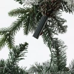 LuxenHome 5ft Pre-Lit LED Artificial Flocked Slim Fir Christmas Tree with Metal Pot and Red Holly Berries -Northlight Christmas Store GUEST 5668dfe3 51b6 46a3 a4f4 87be036e62e0