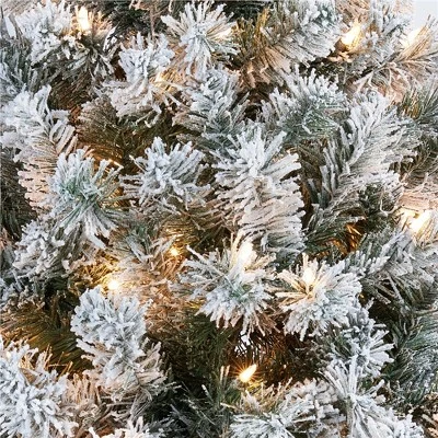 Yaheetech Pre-lit Flocked Artificial Christmas Tree Snow Frosted Christmas Tree 9 Yaheetech Pre-lit Flocked Artificial Christmas Tree Snow Frosted Christmas Tree - Image 7