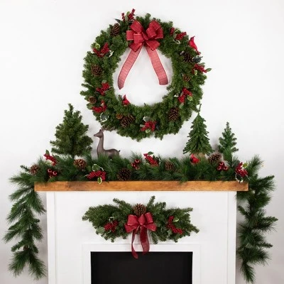 Northlight 32" Unlit Canadian Pine Artificial Christmas Door Swag 4 Northlight 32" Unlit Canadian Pine Artificial Christmas Door Swag - Image 2
