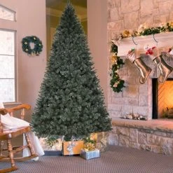 Tangkula 9'LED Lights Pre-lit Artificial Christmas Tree PVC Hinged Branches w/ 700 Warm White Lights -Northlight Christmas Store GUEST 56f79060 5908 431d 9aed 61a49e25fcdd