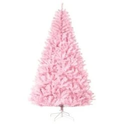 HOMCOM Artificial Christmas Tree Holiday Decoration with Auto Open, Steel Base, Wide Shape, Pink -Northlight Christmas Store GUEST 57b4d71e 08ee 47c8 b2e7 ab7a7c1f71d4