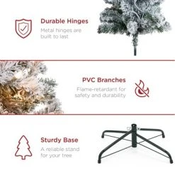 Best Choice Products Pre-Lit Artificial Snow Flocked Pencil Christmas Tree Holiday Decoration -Northlight Christmas Store GUEST 5806b886 6378 406b 817e 9682f897704b